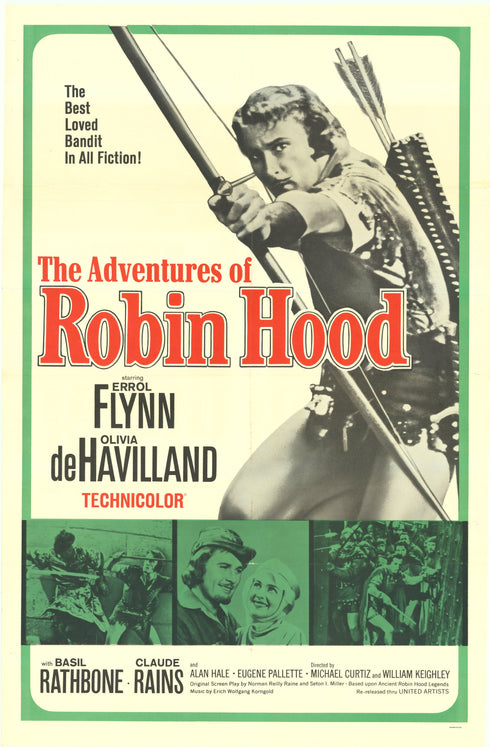 the adventures of robin hood 1956R one sheet poster folded